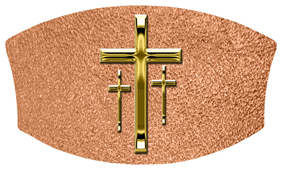 DNSWILL 517 GD SH CP Gold 3 Crosses Shimmer Copper Background